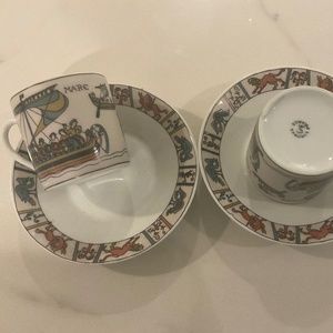 Capisserie De Bayeux Demitasse Cup And Saucer Limoges France